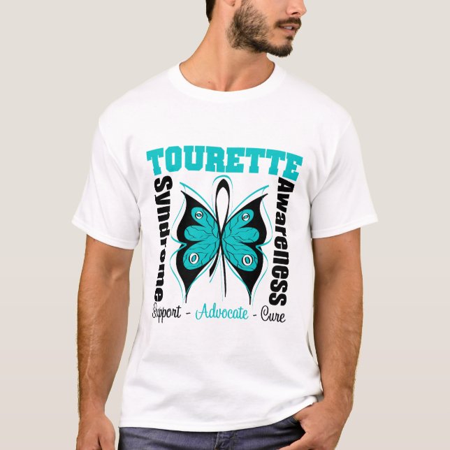 T-shirt Papillon de conscience de syndrome de Tourette (Devant)