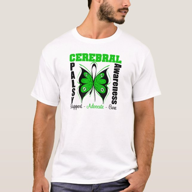 T-shirt Papillon de conscience d'infirmité motrice (Devant)