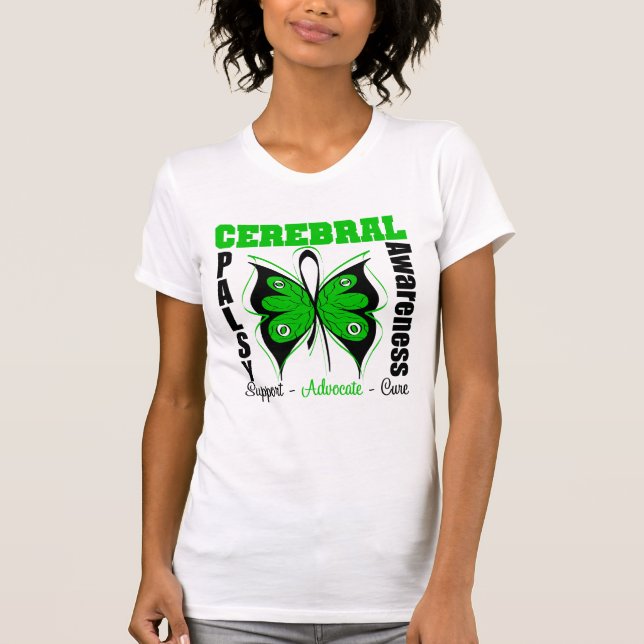 T-shirt Papillon de conscience d'infirmité motrice (Devant)