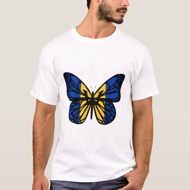 T-shirt Papillon de couleur du drapeau de l'Ukraine - Tryz (Devant)
