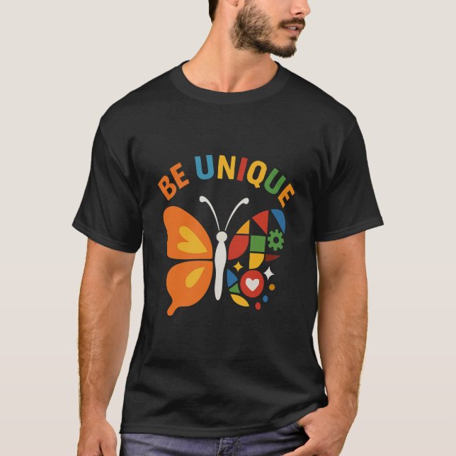 T-shirt Papillon de design aux vraies couleurs (Devant)