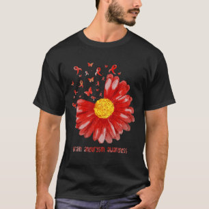 T-shirt Papillon de marguerite Bourgogne Ribbon Cerveau An