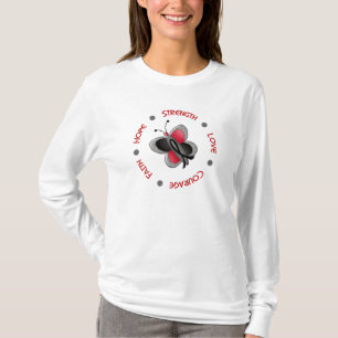 T-shirt Papillon de mélanome de courage de foi d'espoir
