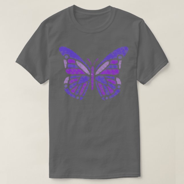 T-shirt Papillon de monarque d'aquarelle pourpre (Design devant)