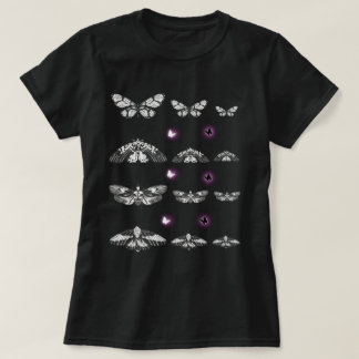T-shirt Papillon de nuit et papillon noir et blanc, Art pa