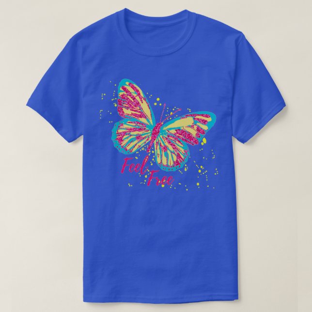 T-shirt Papillon de parties scintillant libre tombé (Design devant)