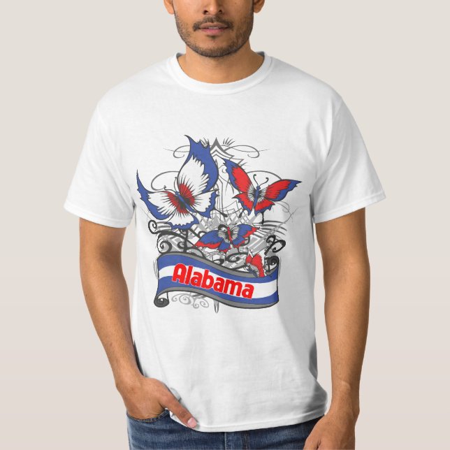 T-shirt Papillon de patriotisme de l'Alabama (Devant)