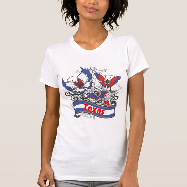 T-shirt Papillon de patriotisme du Texas (Devant)