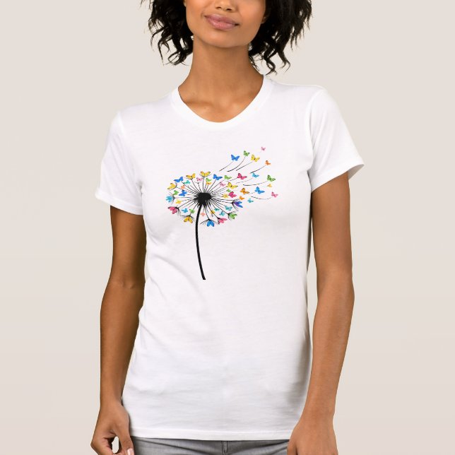 T-shirt Papillon de pissenlit en vol (Devant)