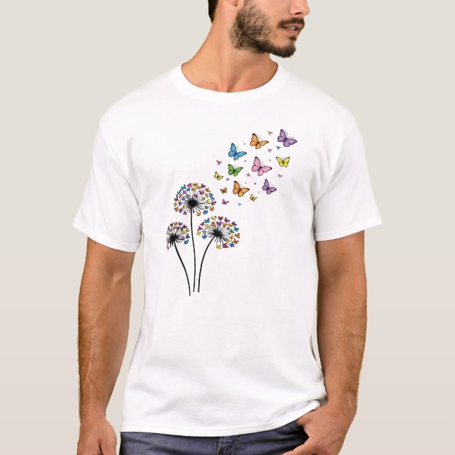 T-shirt Papillon de pissenlit en vol (Devant)