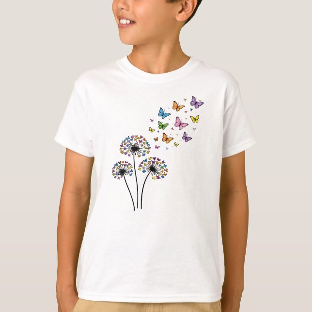 T-shirt Papillon de pissenlit en vol (Devant)