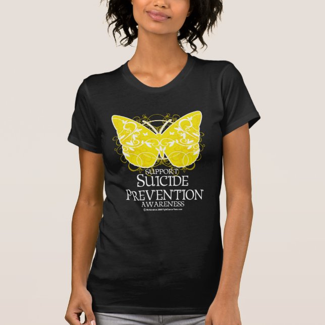 T-shirt Papillon de prévention de suicide (Devant)
