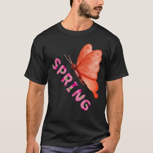 T-shirt Papillon de printemps minimaliste graphique esthét (Devant)