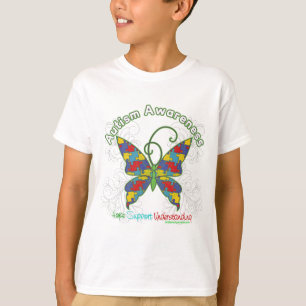 T-shirt Papillon de puzzle de sensibilisation sur