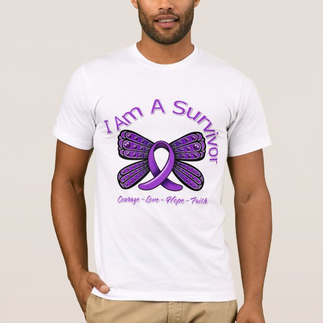 T-shirt Papillon de sarcoïdose je suis un survivant (Devant)