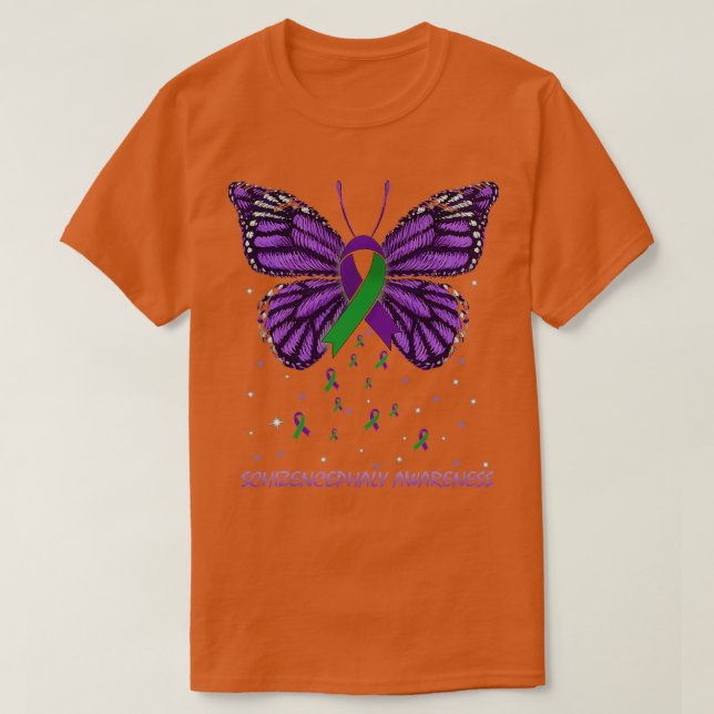 T-shirt Papillon de sensibilisation à la schizencéphalie (Design devant)