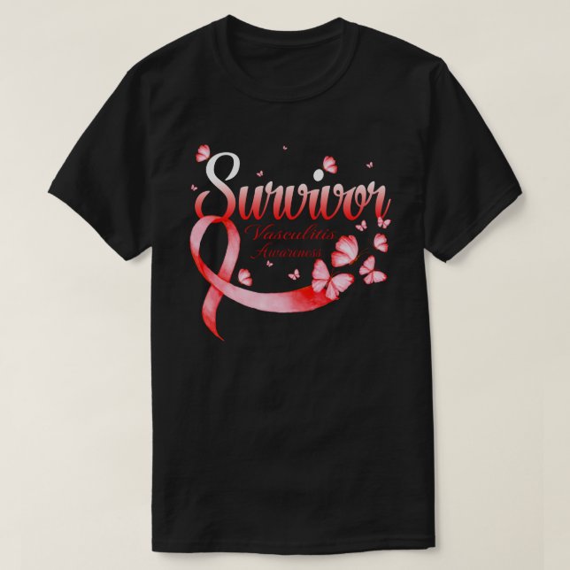 T-shirt Papillon de sensibilisation à la vasculite surviva (Design devant)
