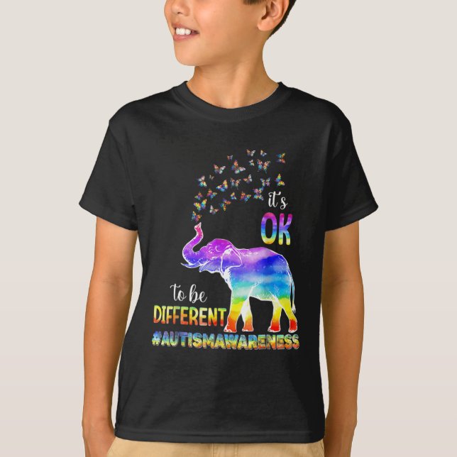 T-shirt Papillon de sensibilisation à l'autisme Éléphant C (Devant)