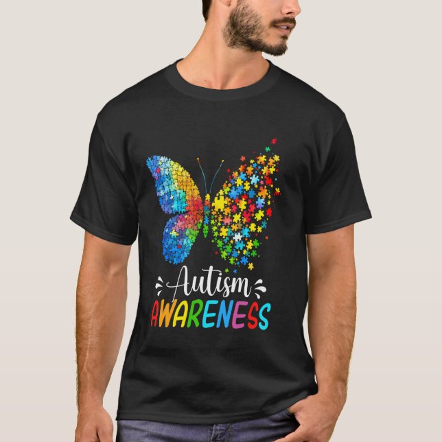 T-shirt Papillon de sensibilisation à l'autisme Mignon Arc (Devant)