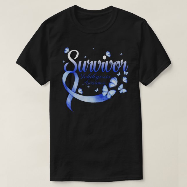 T-shirt Papillon de sensibilisation à l'Ichthyose du survi (Design devant)