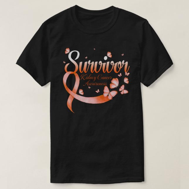 T-shirt Papillon de sensibilisation au cancer du rein du s (Design devant)