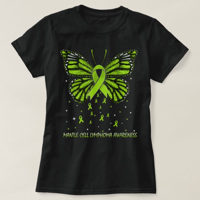 T-shirt Papillon de sensibilisation au lymphome de la cell (Design devant)
