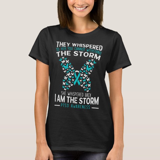 T-shirt Papillon de sensibilisation au trouble de stress p (Devant)