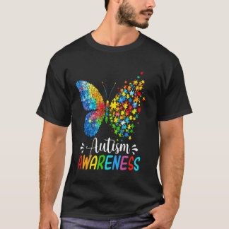 T-shirt Papillon de sensibilisation sur l'autisme mignon c