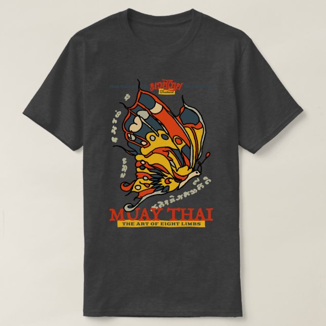 T-shirt Papillon de tatouage thaïlandais Muay (Design devant)