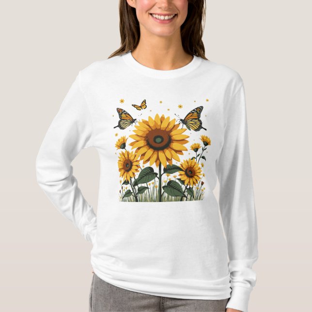 T-shirt Papillon de tournesol (Devant)