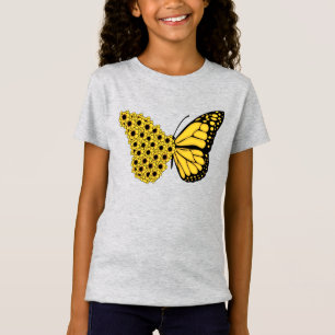 T-Shirt papillon de tournesol femmes vintage monarque T-sh