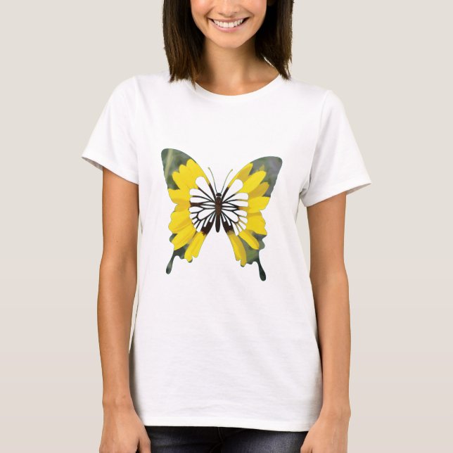 T-shirt Papillon de tournesol jaune vif (Devant)