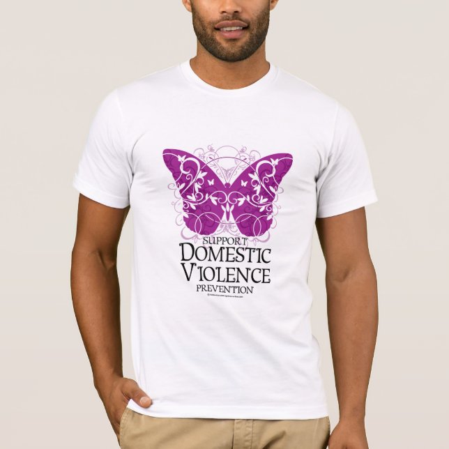 T-shirt Papillon de violence familiale (Devant)