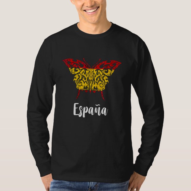 T-shirt Papillon d'Espagne Espana Drapeau Espagnol Fierté  (Devant)