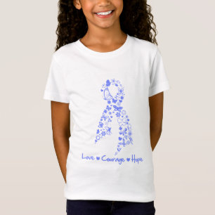 T-Shirt Papillon d'espoir de courage d'amour - Cancer