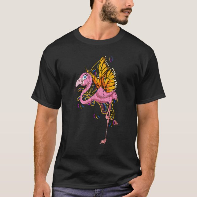 T-shirt Papillon d'insectes Zoo Animal Oiseau mignon Flamm (Devant)