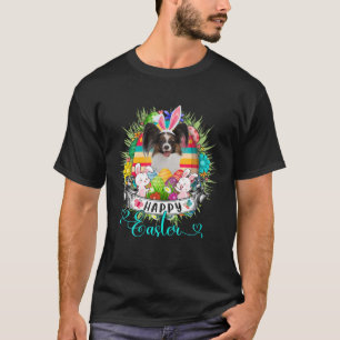 T-shirt Papillon Dog In Easter Eggs