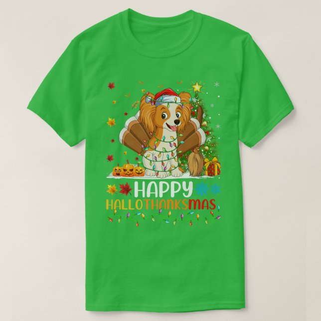 T-shirt Papillon Dog Lover Funny Happy Papillon HelloThank (Design devant)