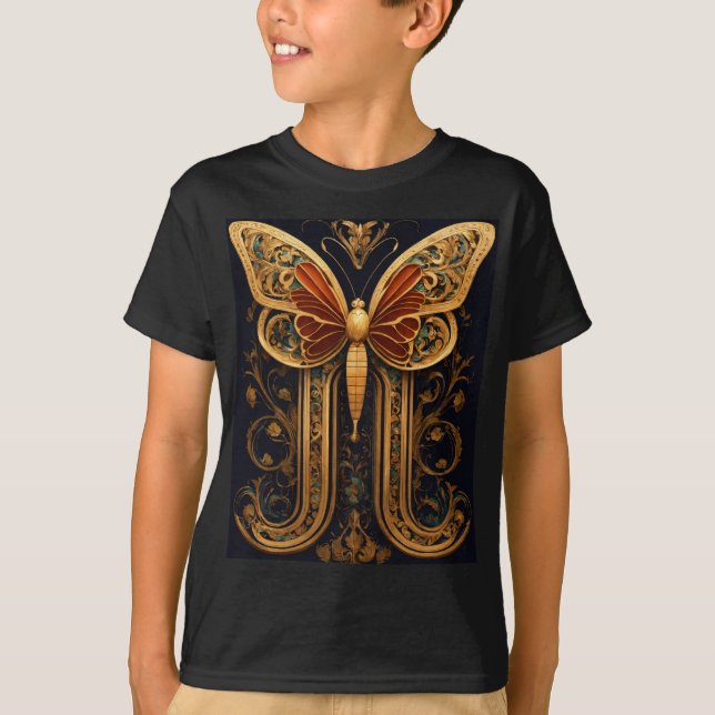 T-shirt Papillon d'or imprimé - Élégant et Vib (Devant)