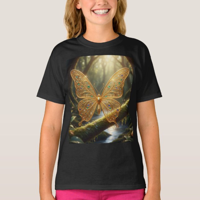 T-shirt Papillon doré  (Devant)