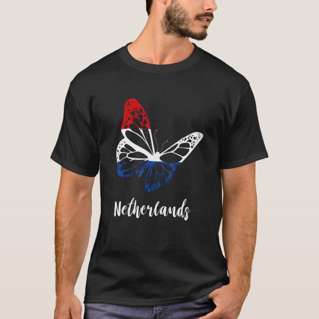 T-shirt Papillon Drapeau Hollande Pays-Bas Fierté Néerland (Devant)