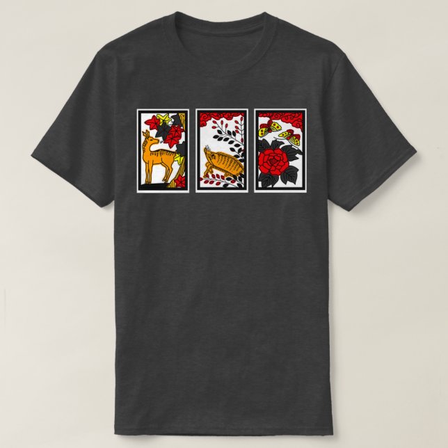 T-shirt Papillon du cerf Hanafuda Hand Koi Koi (Design devant)