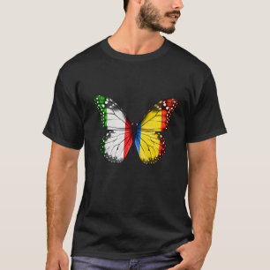 T-shirt Papillon du drapeau roumain italien