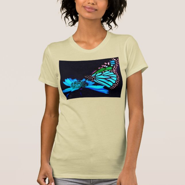 T-shirt Papillon en lumière bleue (Devant)