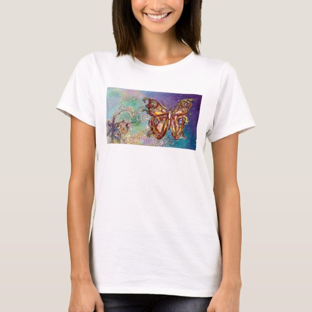 T-SHIRT PAPILLON EN PAILLETTES D'OR (Devant)