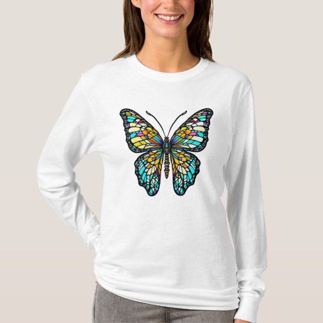 T-shirt Papillon en verre coloré (Devant)