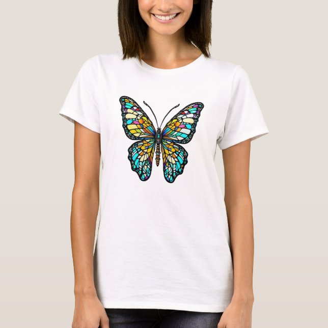 T-shirt Papillon en verre coloré (Devant)