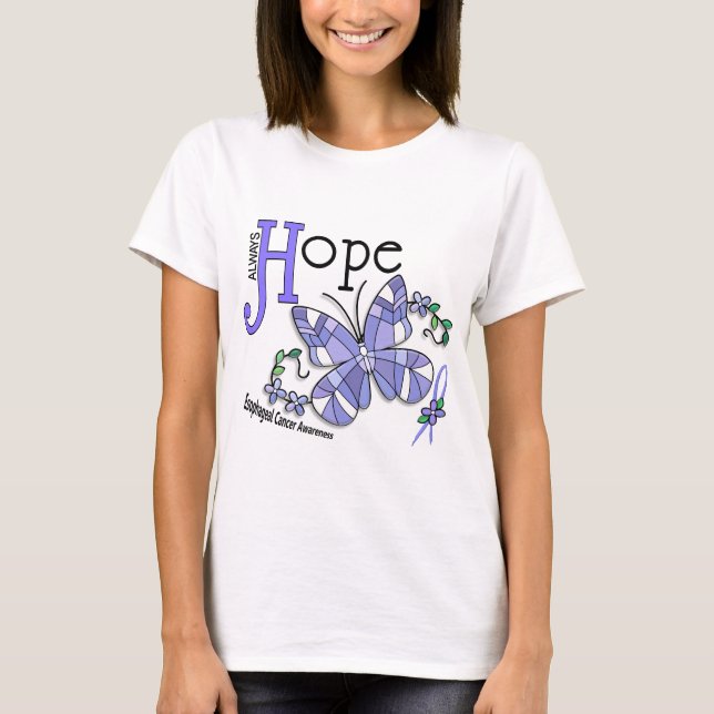 T-shirt Papillon en verre tendu Cancer de l'oesophage (Devant)