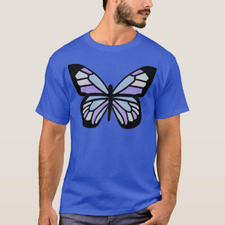 T-shirt Papillon en vitrail bleu et violet