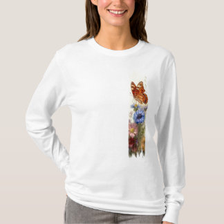 T-shirt Papillon entre Fleur sauvage brosse à peinture